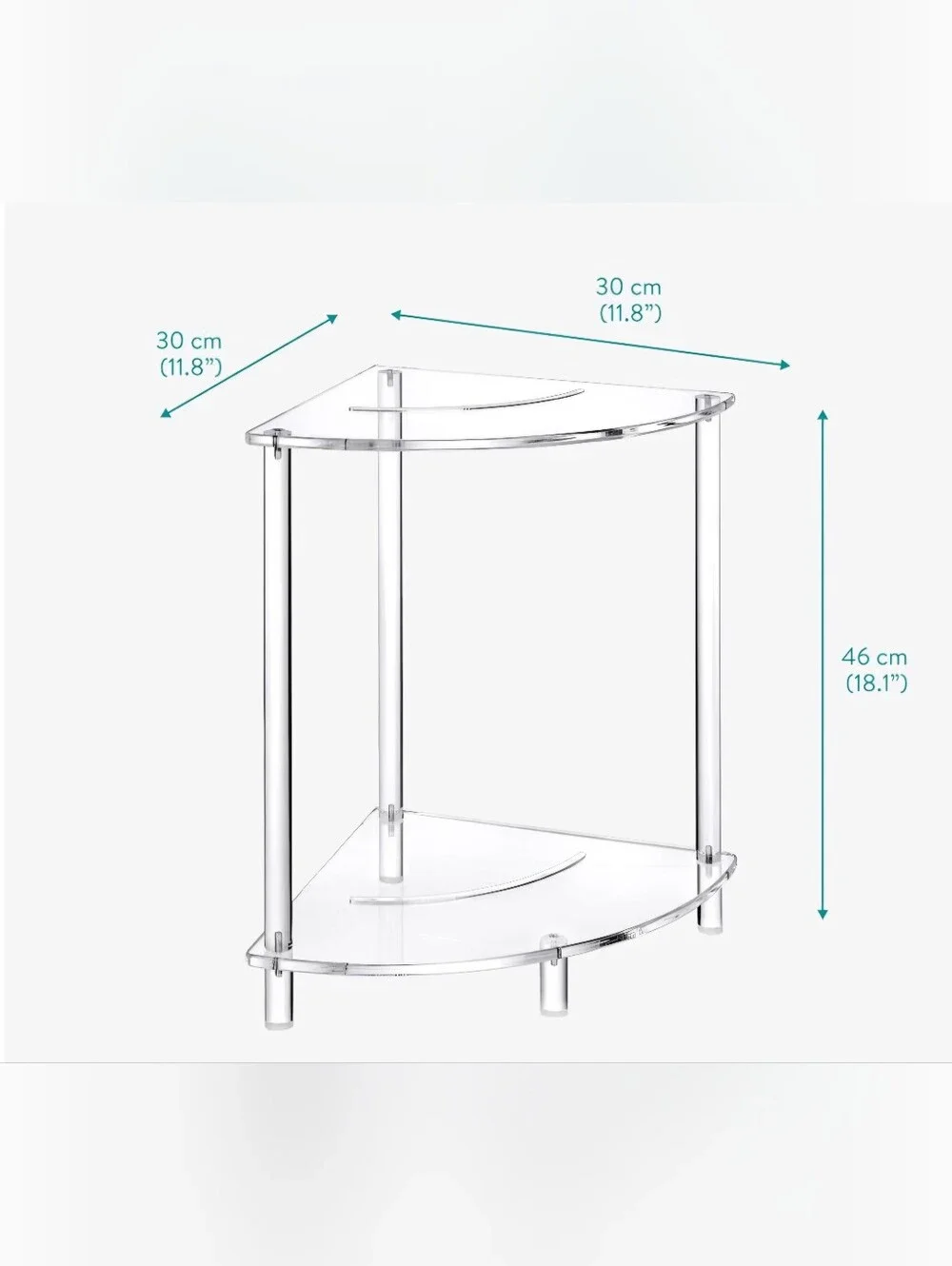 18 Inch Shower Foot Rest Acrylic Stool For Shaving Legs Corner Bench Seat Clear